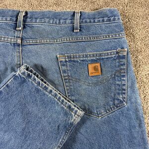 Carhartt Jeans Mens 40x30 Relaxed Straight Fit B17 DST Work Wear Stains